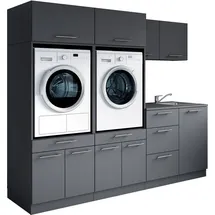 laundreezy Mehrzweckschrank-Set 236 x 200 x 68 cm Grau