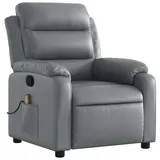 vidaXL Massagesessel Grau Kunstleder 92,5 x 100 x 0 cm Grau mit Fernbedienung