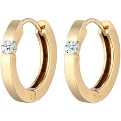 Elli DIAMONDS Creolen Diamant (0.22 ct.) Eleganz 925 Silber   Damen 