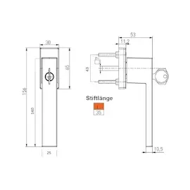 MS Beschläge Deluxe Fensterolive eloxiert - gefräst Fenstergriff Alu Rasterolive