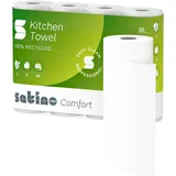 Satino Comfort Küchenrolle, 3-lagig, weiß, 26 x 22 cm, 64 Blatt/Rolle, 32 Rollen