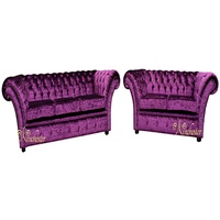 JVmoebel Chesterfield-Sofa, Chesterfield 3+2 Sitzer Garnitur Sofa Couch lila