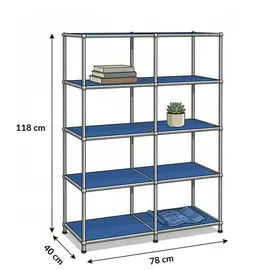 Floordirekt Metallregal 78 x 40 x 118 cm Blau