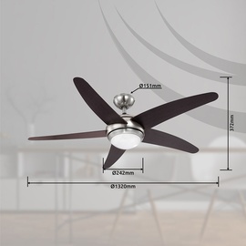 GLOBO Fabiola 132 cm Deckenventilator wenge mit Licht inkl. Fernbedienung