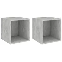 VidaXL Wandschränke 2 Stk. Betongrau 37x37x37 cm Holzwerkstoff