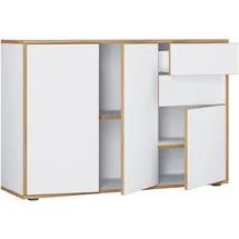VCM Kommode Sideboard Salia weiß, mit Türen und Schubladen, Maße: 110 x B. x T. 33 cm,