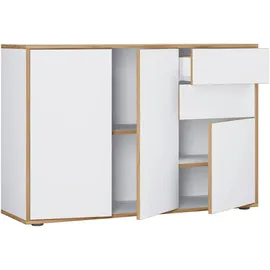 VCM Kommode Sideboard Salia weiß, mit Türen und Schubladen, Maße: 110 x B. x T. 33 cm,