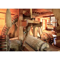 Fototapete PAPERMOON "ANTIKE MÜHLE", bunt, B:4,00m L:2,60m, Vlies, Tapeten