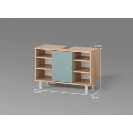 livinity Waschbeckenunterschrank Fucino 80 x 54 x 32 cm Grün