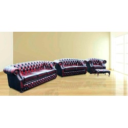 JVmoebel Chesterfield-Sofa, Chesterfield 3+2+1 Sitzer Garnitur Sofa Couch braun