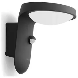 Philips Außenleuchte Aluminium, Kunststoff, Metall 18,8 cm mit Bewegungsmelder schwarz