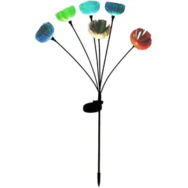 GLOBO Solarleuchte Edelstahl H 70 cm 1er Set schwarz