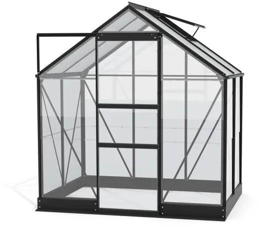 AKTION Vitavia Gewächshaus Kapitol 2500 195x137cm ESG/HKP schwarz + 1 Dachlüfter gratis