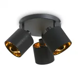 Paco Home Led Pendellampe Wandlampe Deckenlampe Wohnzimmer Esszimmer Schlafzimmer Uni E14, Schwarz-gold, Wandleuchte 3xe14