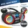 Klim Boombox B3 Tragbarer CD Player + FM Radio, MP3, Bluetooth, AUX, USB, RGB LED + kabel- & kabelloser Betrieb mit wiederaufladbaren Akku blau - Rot