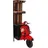 SIT Möbel Barschrank 46 x 98 x 190 cm Rot/Schwarz