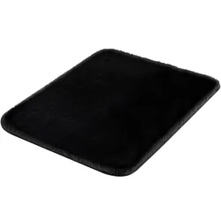 Badematte KLEINE WOLKE "Cony", schwarz, H:25mm, Polyester, Badematten, Badteppich, Fell-Optik, Uni Farben, besonders weich & kuschelig