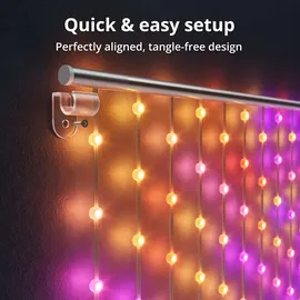 Twinkly Matrix RGB LED-Panel – 480 LEDs – 1 × 1 m – Transparent – App-gesteuert – Innenbereich – Smart Lighting - Silber/Transparent