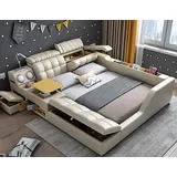 JV Möbel Multimediabett 180 x 200 cm Beige