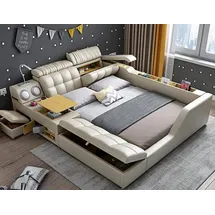 JV Möbel Multimediabett 180 x 200 cm Beige