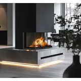 Kratki Regnor Kamineinsatz Stahl Schwarz/Abdeckplatte Glas