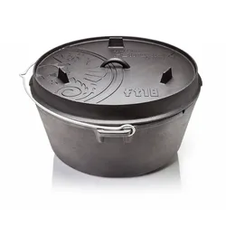 Petromax Feuertopf ft18-t - Dutch Oven - Gusstopf - mit planem Boden - 16,1L - +20 Personen