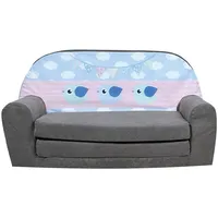 FORTISLINE Kindersitzgruppe Kindersofa "MINI" Kindercouch zum Aufklappen W386 grau