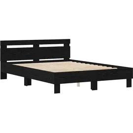 vidaXL Bettgestell Schwarz Eichen-Optik 140 x 200 cm Holzwerkstoff