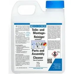 WEICON Teile- und Montagereiniger, Spezialreiniger mit hohem Flammpunkt, 1 L, farblos, transparent