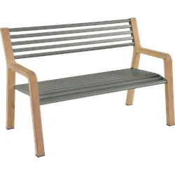Fermob SOMERSET Bank Aluminium/Teak 122x62x82 cm - Braun