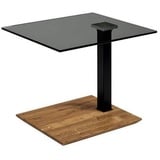 Novel Beistelltisch Schwarz, Eichefarben - 47x47-65x55 cm,