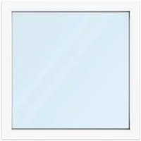 Fenster 100x100 cm, Kunststoff Profil aluplast IDEAL® 4000, Weiß, 1000x1000 mm, einteilig festverglast, 2-fach Verglasung, individuell konfigurieren