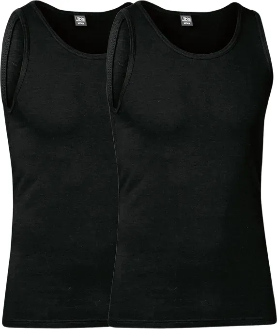 JBS GOTS-zertifizierte Bio-Baumwolle 2er-Pack Tanktops - Schwarz, Größe S