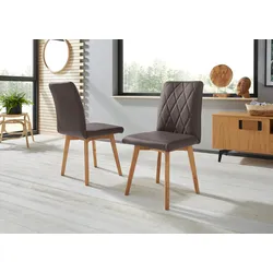 Esszimmerstuhl HOME AFFAIRE "Brest", braun (braun, eiche natur geölt), B:47cm H:88cm T:66cm, Stühle, Gestell aus Eiche Massivholz geölt