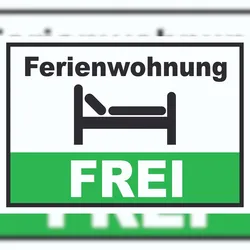 Ferienwohnung FREI Schild Pension Motel Hotel Zimmer Frei A1 (594x841mm)