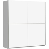 Forte Winner Schwebetürenschrank mit 2 Türen, Holzwerkstoff, Weiß Matt, 170.3 x 61.2 x 190.5 cm