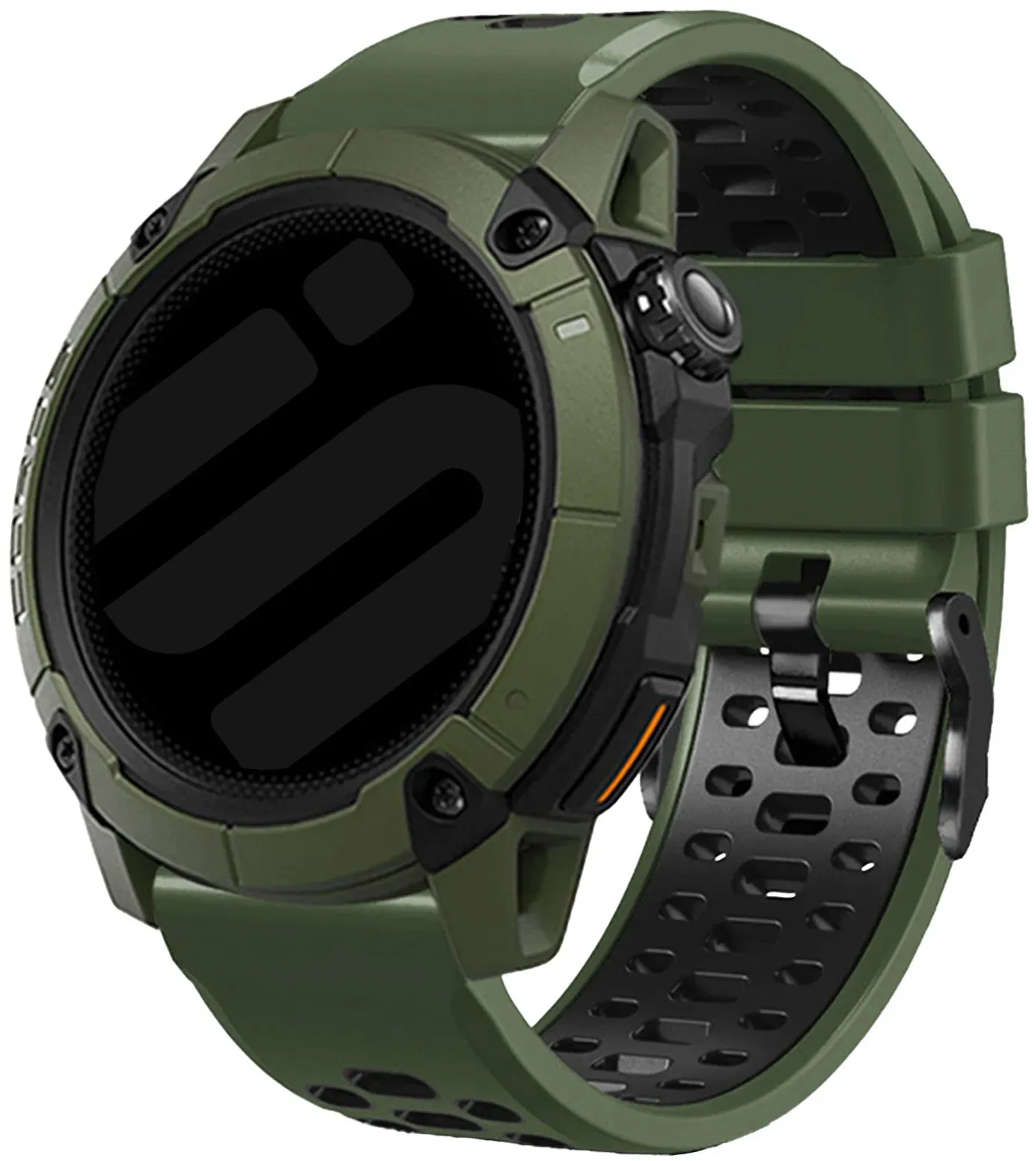 Strap-it Mobvoi TicWatch Pro 5 Enduro Armband Silikon 'Sport' für Mobvoi TicWatch Pro 5 Enduro - Grün/Schwarz - Schnallenverschluss