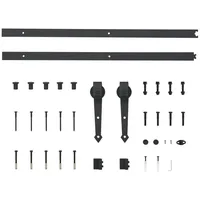 vidaXL Schiebetürbeschlag-Set 183 cm Schwarz