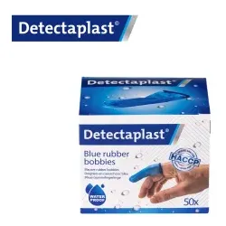 Detectaplast Gummifingerlinge, HACCP-geprüft, Fingerlinge aus Gummi, ideal in feuchten Umgebungen in Küchen und Gastronomie, 1 Packung = 50 Stück