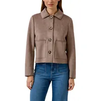 s.Oliver Damen 2176942 Veloursleder-Jacke, 8624_braun, 40 EU - 40