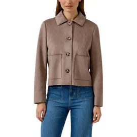 s.Oliver Damen 2176942 Veloursleder-Jacke, 8624_braun, 40 EU - 40