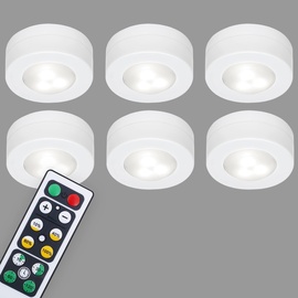 Briloner LED-Schranklicht Cabinet, Fernbedienung, 6er-Set