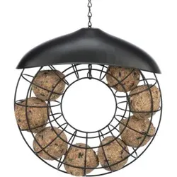 Trixie Meisenknödelhalter schwarz für Wildvögel, ø 24x8 cm, Metall, 8 Knödel