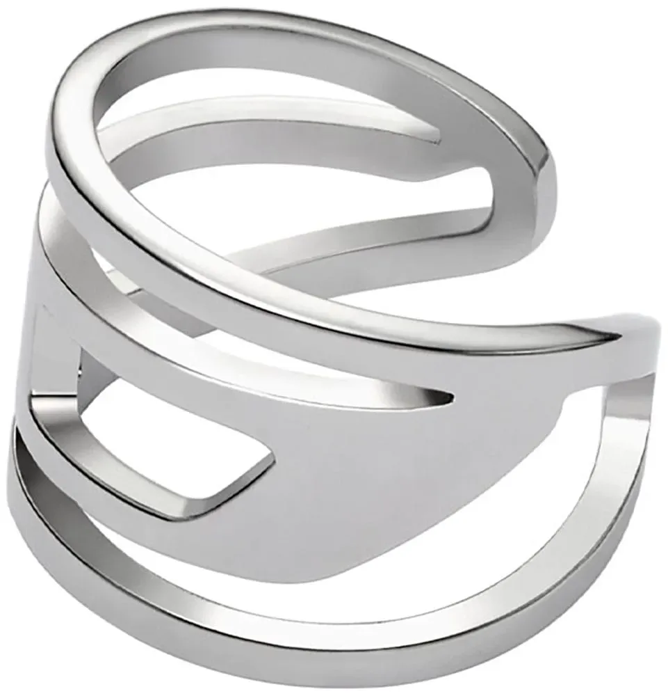 Ohrklemme DIESEL "Schmuck Geschenk Edelstahl Ohrschmuck Ohrring Earcuff, DX1532040", silber (edelstahlfarben), Ohrringe, Damen, Edelstahl