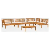 Garten-Sofagarnitur 5-teilig aus Holzpaletten, modulares Lounge-Set, Gartenbank mit Tisch, Möbel aus massivem Akazienholz
