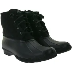 SPERRY Saltwater SeaCycled Damen Boots wasserdichte Stiefelette nachhaltig mit Wave-Siping-Technologie STS87936 Schwarz - 38