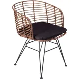 Esszimmerstuhl Rattanstuhl Farbe Braun Inkl. Sitzkissen Nairobi