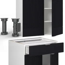 Vicco Küchenzeile Fame-Line 140 cm Schwarz/Weiß