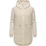 Ragwear Damen Teddyfleece Kurzmantel warmer Plüschmantel mit Kapuze Longeddy YOUMODO Ecru25 Gr. XL - XL