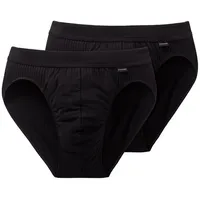 SCHIESSER Slip unifarben schwarz M 2er Pack